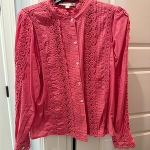 Chic Pink Lace Blouse